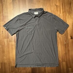 Linksoul Polo Shirt Mens Extra Large Gray Stripe Pocket Coeur d'Alene Golf Club